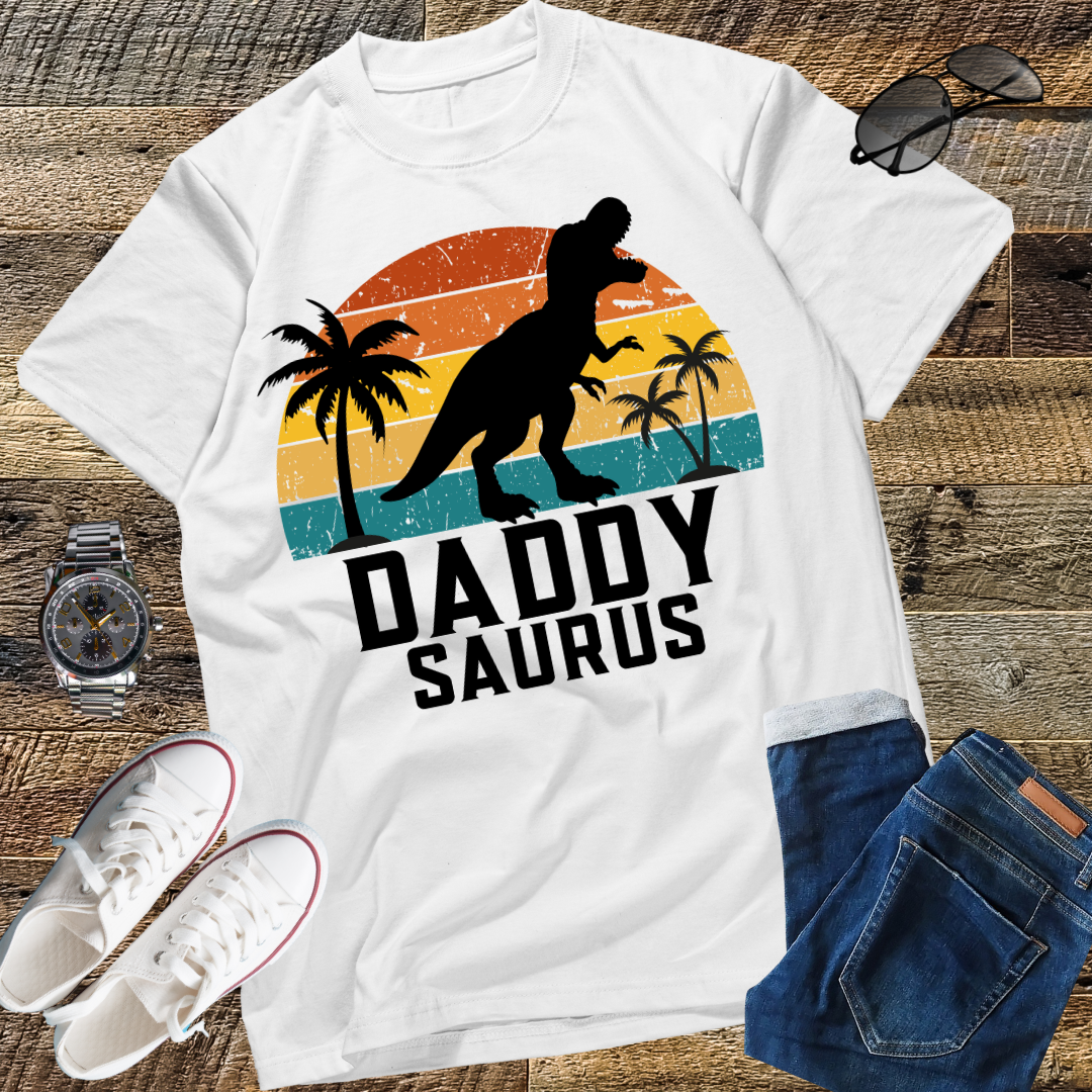 Retro Daddysaurus T-Shirt, T-Rex Dinosaur Daddy Saurus T-Shirt, Family Dinosaur T-Shirt, Father's Day T-Shirt, Dinosaur Lover T-Shirt, Daddy Shirt, Gift for Dad
