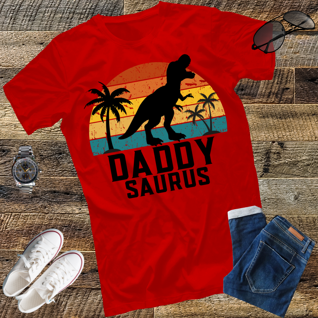 Retro Daddysaurus T-Shirt, T-Rex Dinosaur Daddy Saurus T-Shirt, Family Dinosaur T-Shirt, Father's Day T-Shirt, Dinosaur Lover T-Shirt, Daddy Shirt, Gift for Dad