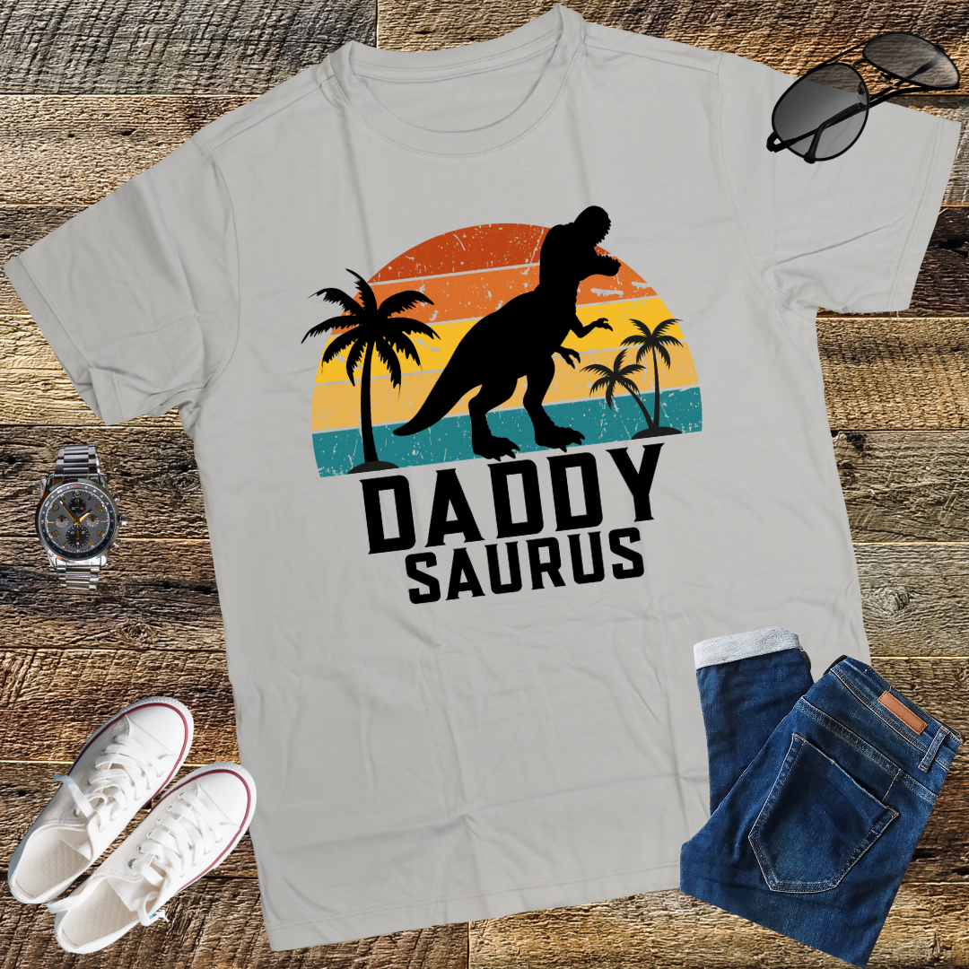 Retro Daddysaurus T-Shirt, T-Rex Dinosaur Daddy Saurus T-Shirt, Family Dinosaur T-Shirt, Father's Day T-Shirt, Dinosaur Lover T-Shirt, Daddy Shirt, Gift for Dad