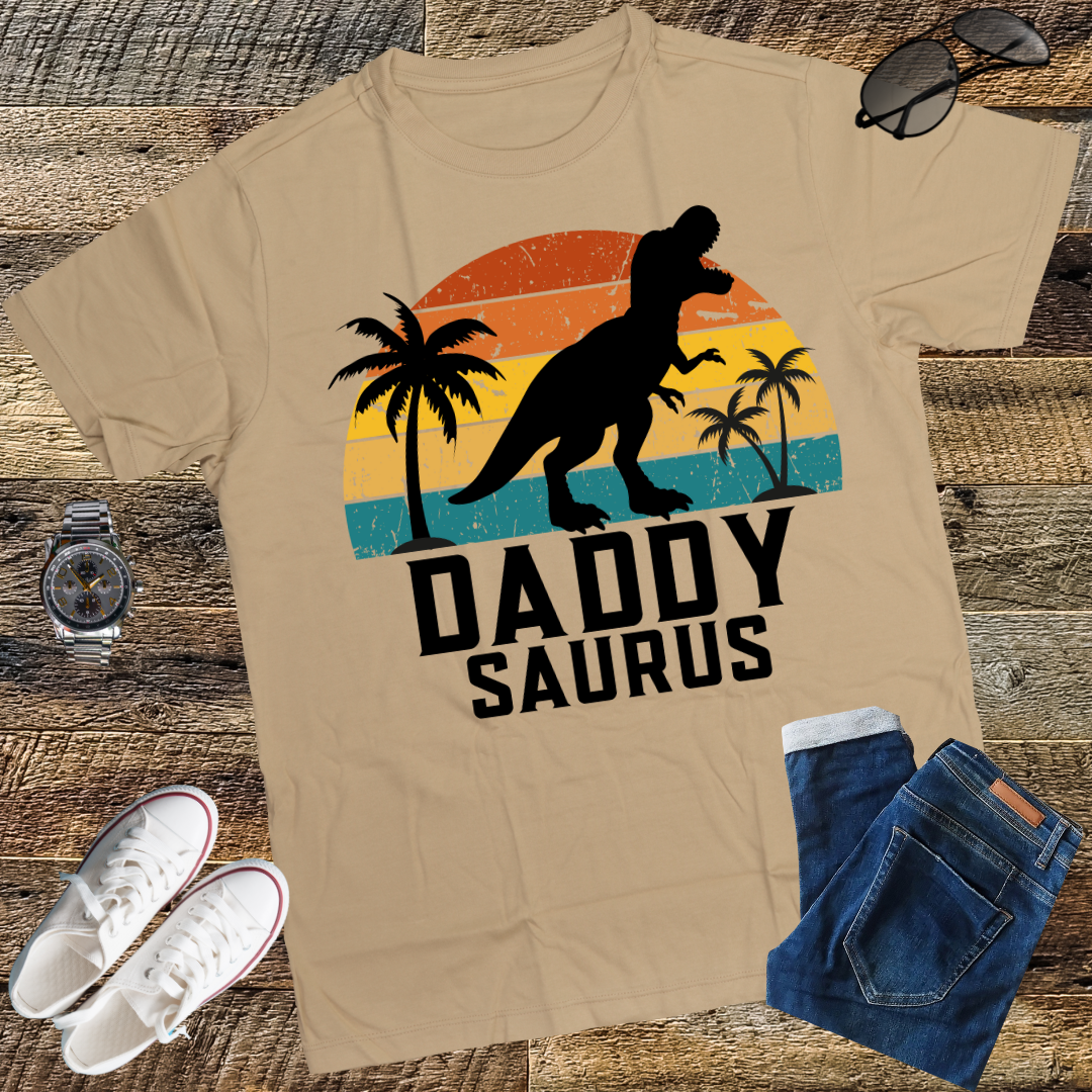Retro Daddysaurus T-Shirt, T-Rex Dinosaur Daddy Saurus T-Shirt, Family Dinosaur T-Shirt, Father's Day T-Shirt, Dinosaur Lover T-Shirt, Daddy Shirt, Gift for Dad