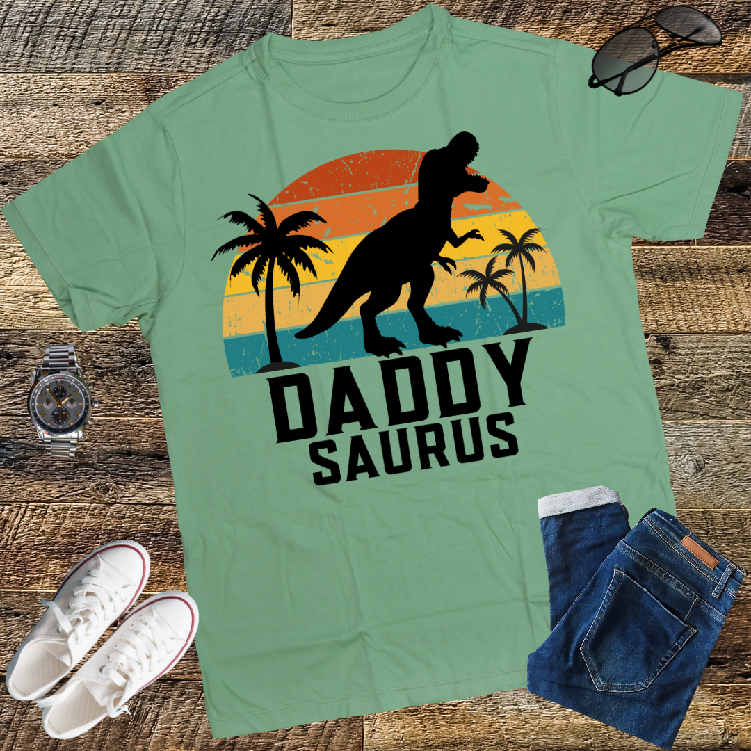 Retro Daddysaurus T-Shirt, T-Rex Dinosaur Daddy Saurus T-Shirt, Family Dinosaur T-Shirt, Father's Day T-Shirt, Dinosaur Lover T-Shirt, Daddy Shirt, Gift for Dad