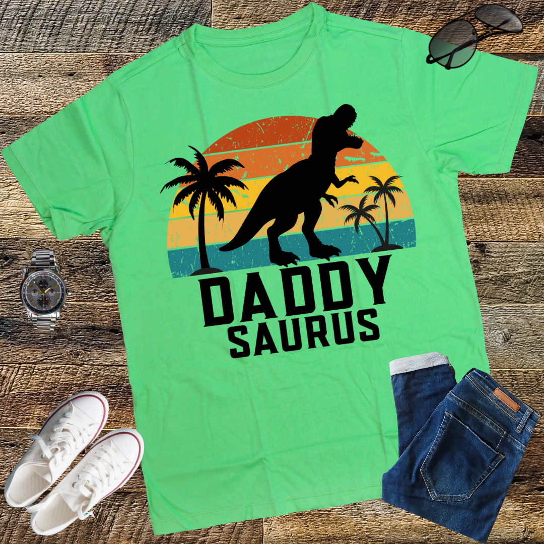 Retro Daddysaurus T-Shirt, T-Rex Dinosaur Daddy Saurus T-Shirt, Family Dinosaur T-Shirt, Father's Day T-Shirt, Dinosaur Lover T-Shirt, Daddy Shirt, Gift for Dad