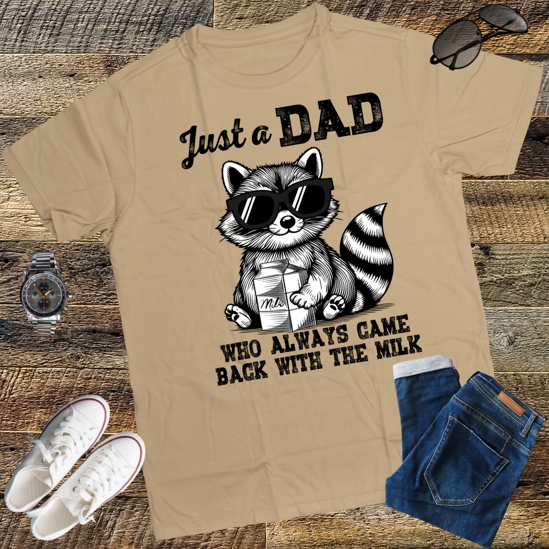 Just A Dad Who Always Came Back with the Milk Shirt, Retro Skeleton Dad Shirt, Funny Father's Day Shirt, Father's Day T-Shirt, Gift for Dad"