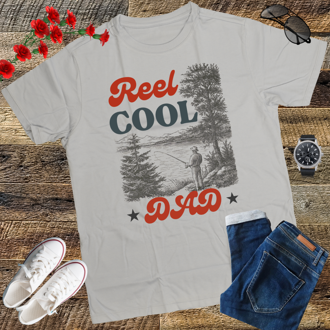 Reel Cool Dad Fisherman Daddy Father's Day Gifts Fishing T-Shirt