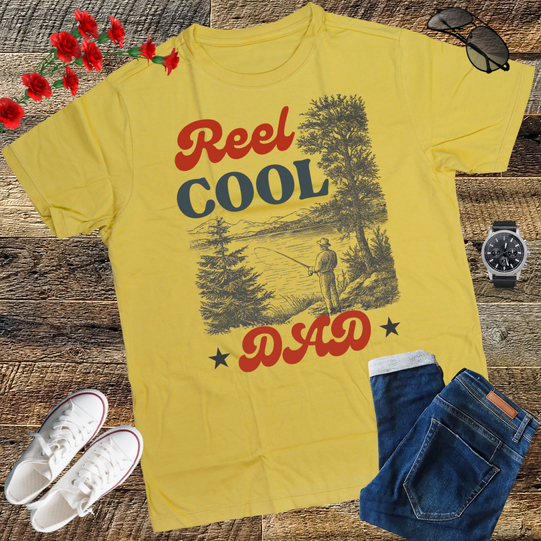 Reel Cool Dad Fisherman Daddy Father's Day Gifts Fishing T-Shirt