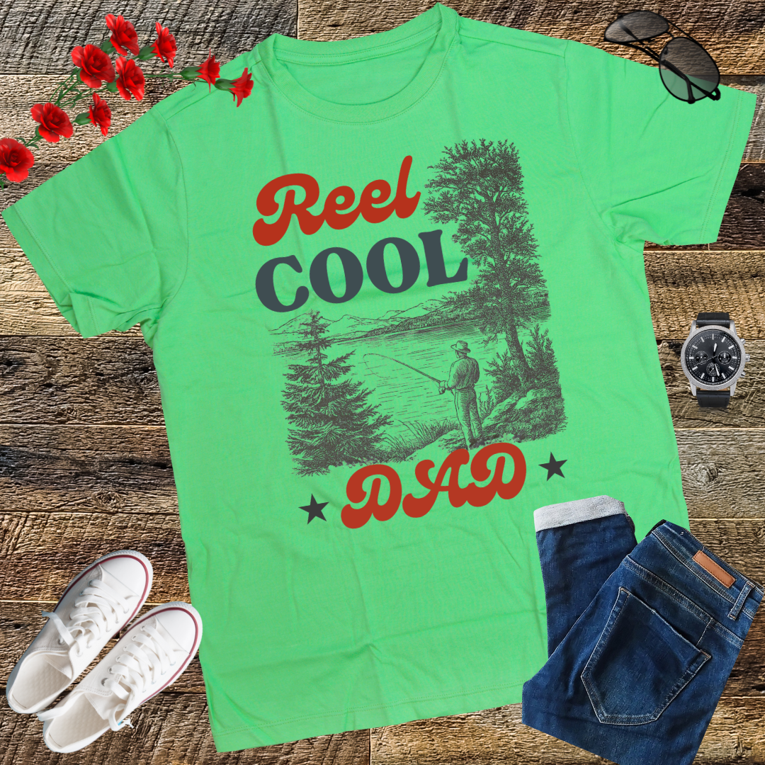 Reel Cool Dad Fisherman Daddy Father's Day Gifts Fishing T-Shirt