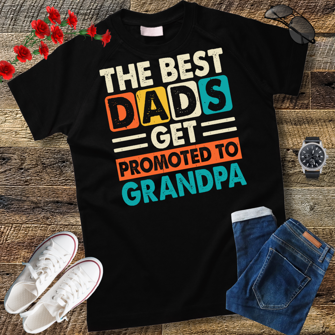 Best Dads Get Promoted To Grandpa T-Shirt or Sweatshirt, Gift, Perfect Gift for Grandfather, Family Tee