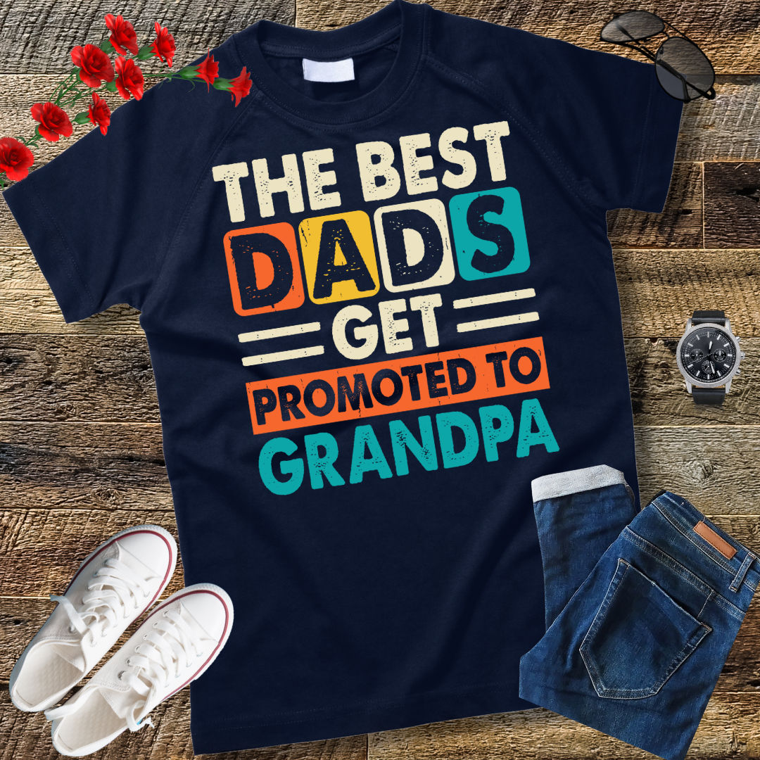 Best Dads Get Promoted To Grandpa T-Shirt or Sweatshirt, Gift, Perfect Gift for Grandfather, Family Tee