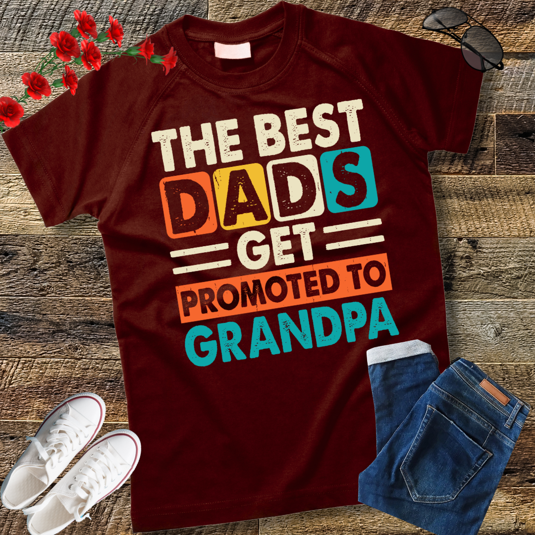 Best Dads Get Promoted To Grandpa T-Shirt or Sweatshirt, Gift, Perfect Gift for Grandfather, Family Tee