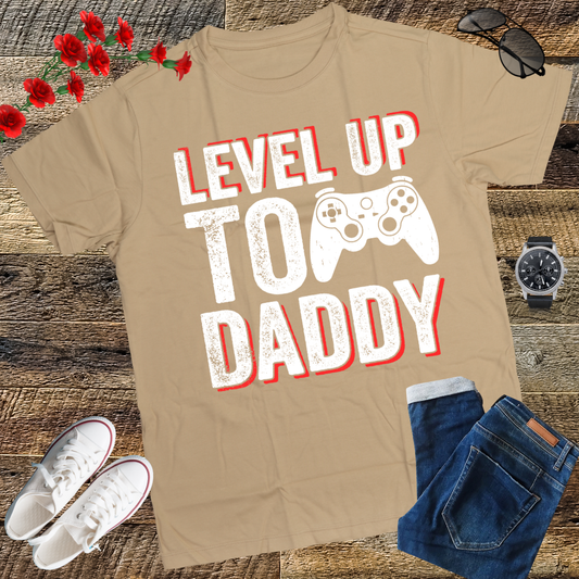 New Dad Fathers day Leveled up to Daddy T-Shirt