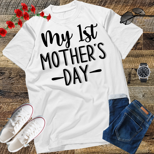 Womens My First Mothers Day Pregnancy Announcement Shirt Mom to Be