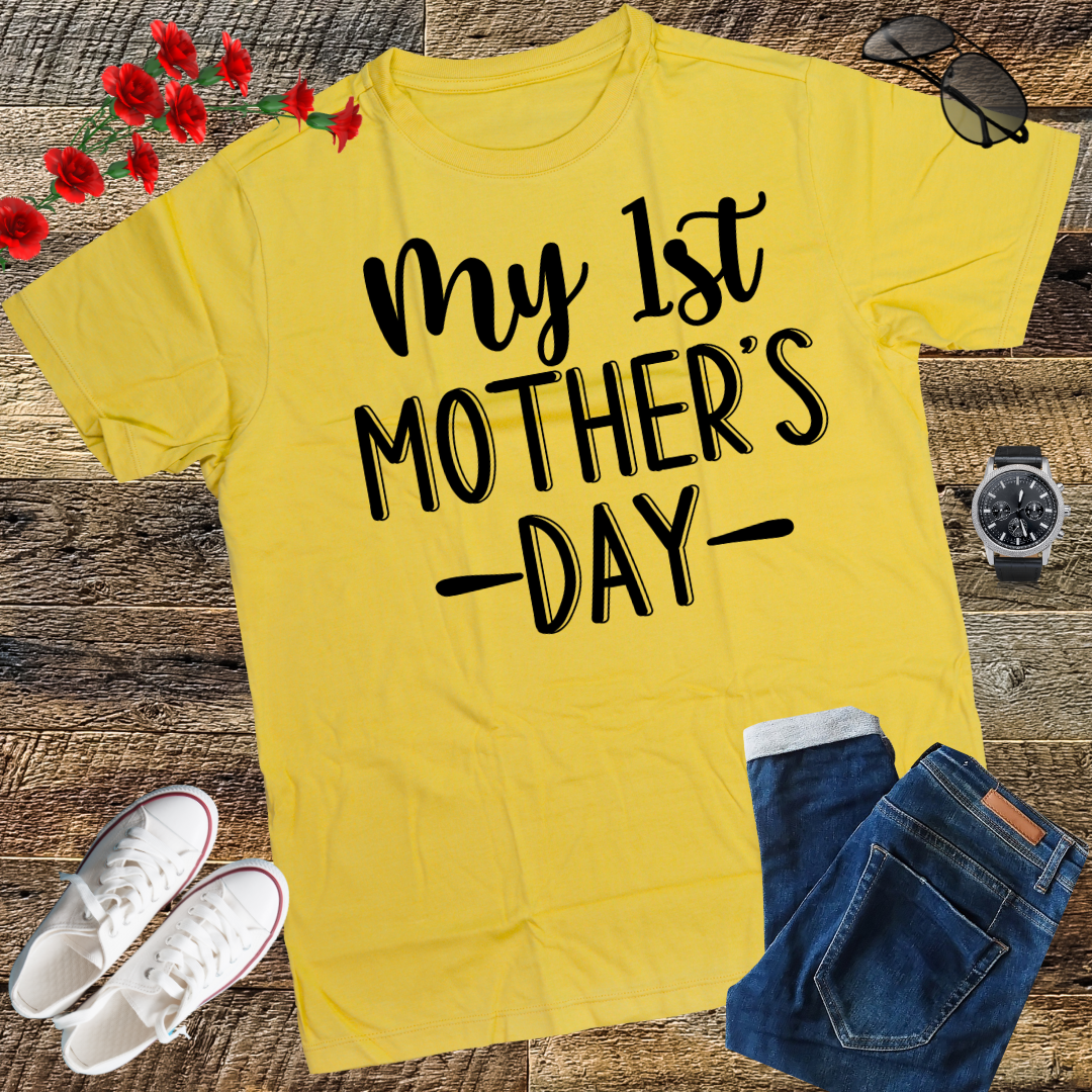 Womens My First Mothers Day Pregnancy Announcement Shirt Mom to Be