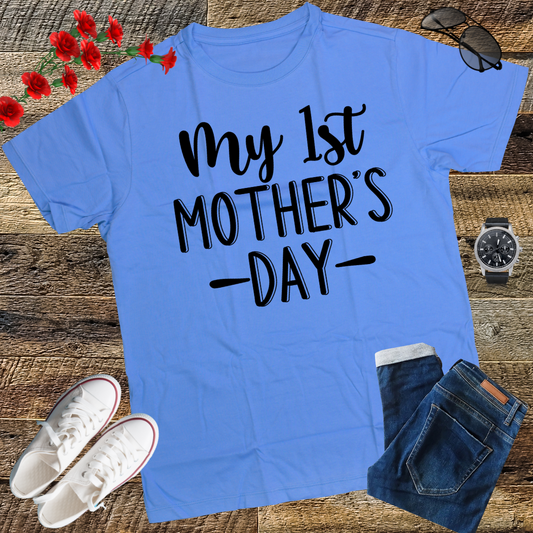 Womens My First Mothers Day Pregnancy Announcement Shirt Mom to Be