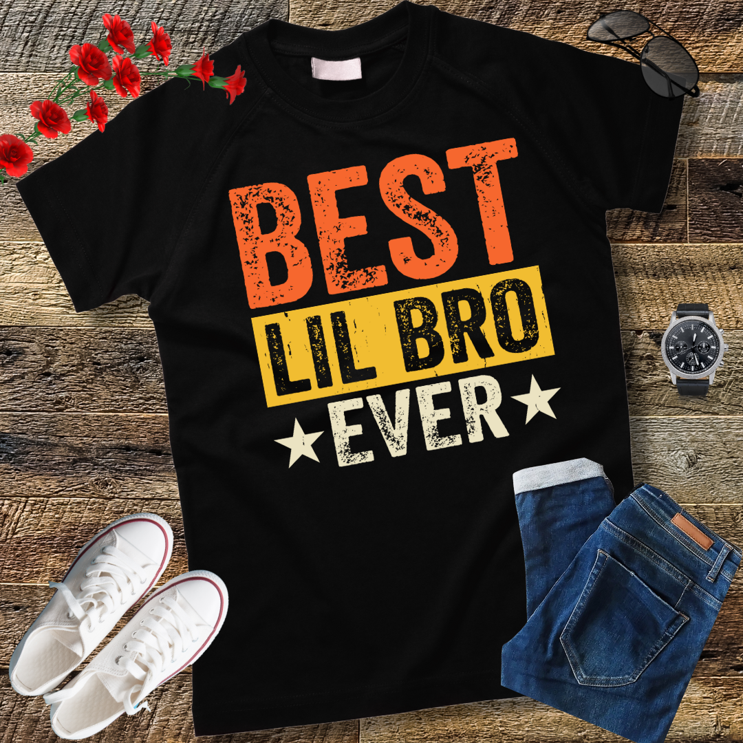 Best Lil Bro Ever Family Cool Funny Little Brother T-Shirt
