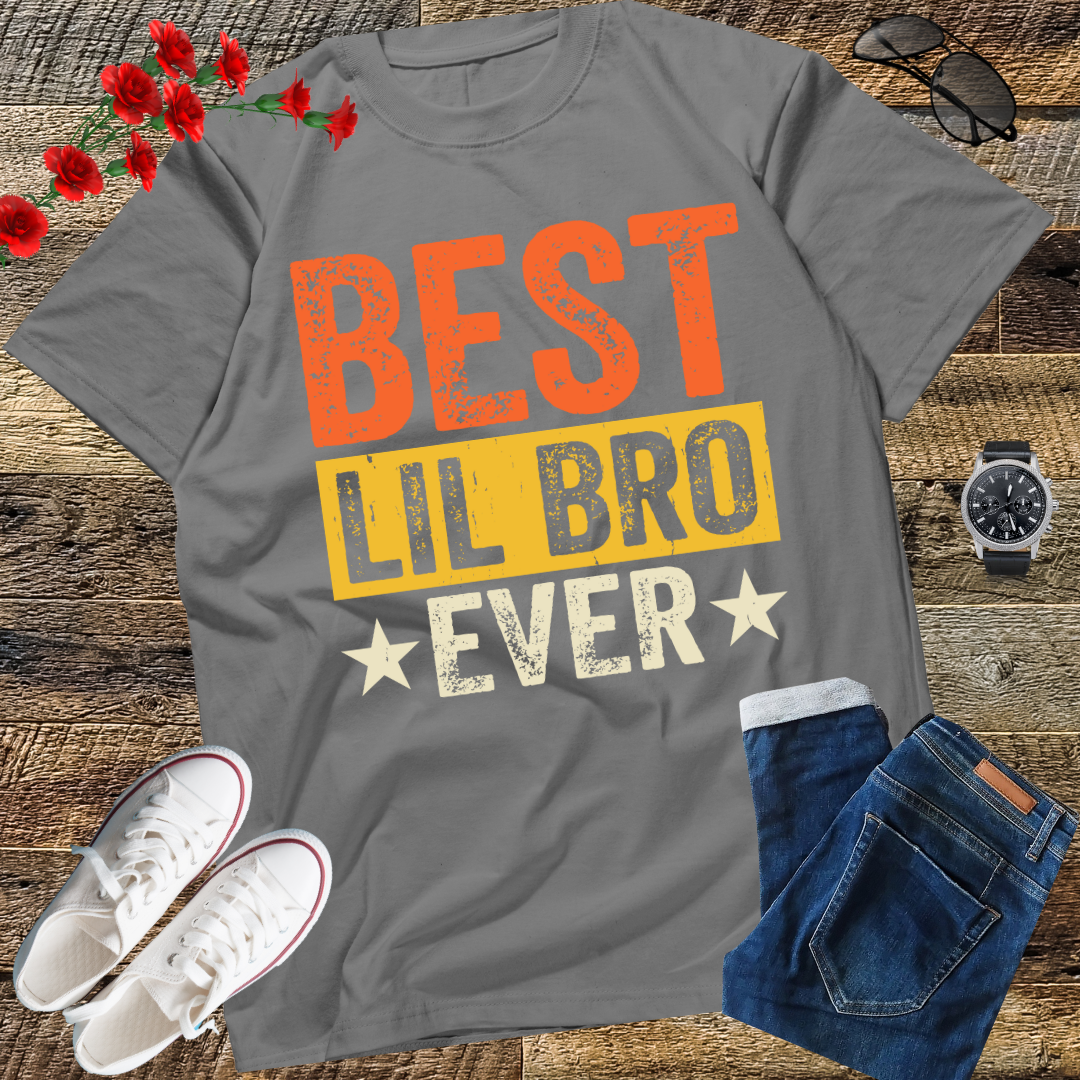Best Lil Bro Ever Family Cool Funny Little Brother T-Shirt