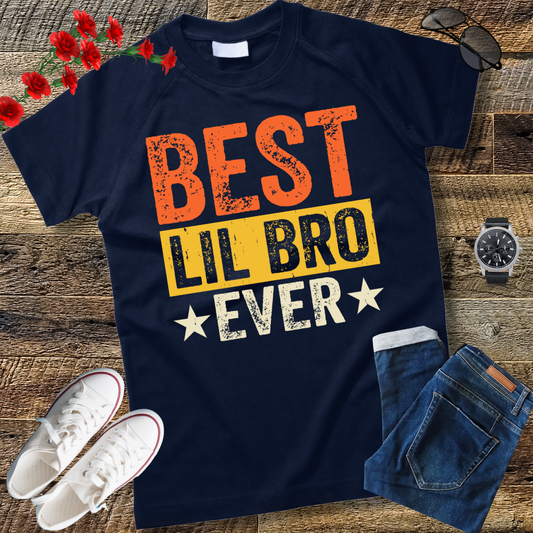 Best Lil Bro Ever Family Cool Funny Little Brother T-Shirt