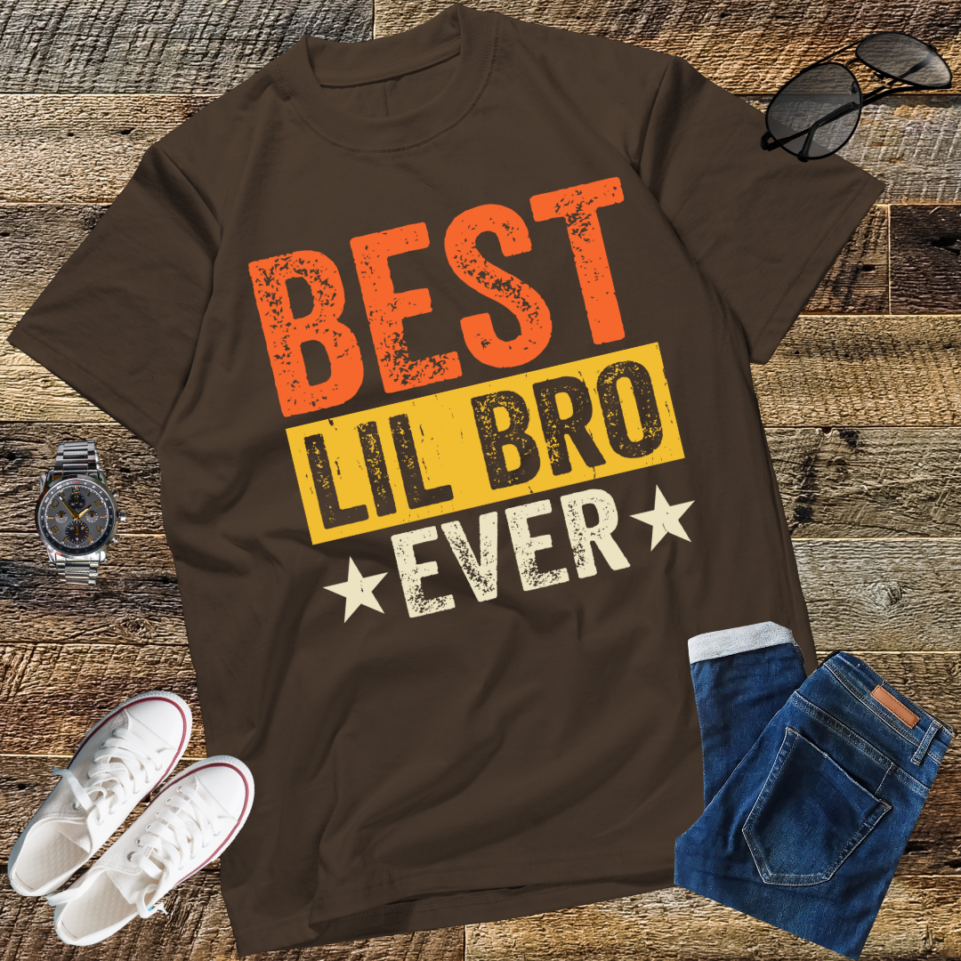 Best Lil Bro Ever Family Cool Funny Little Brother T-Shirt
