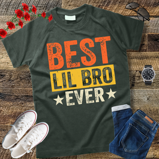 Best Lil Bro Ever Family Cool Funny Little Brother T-Shirt