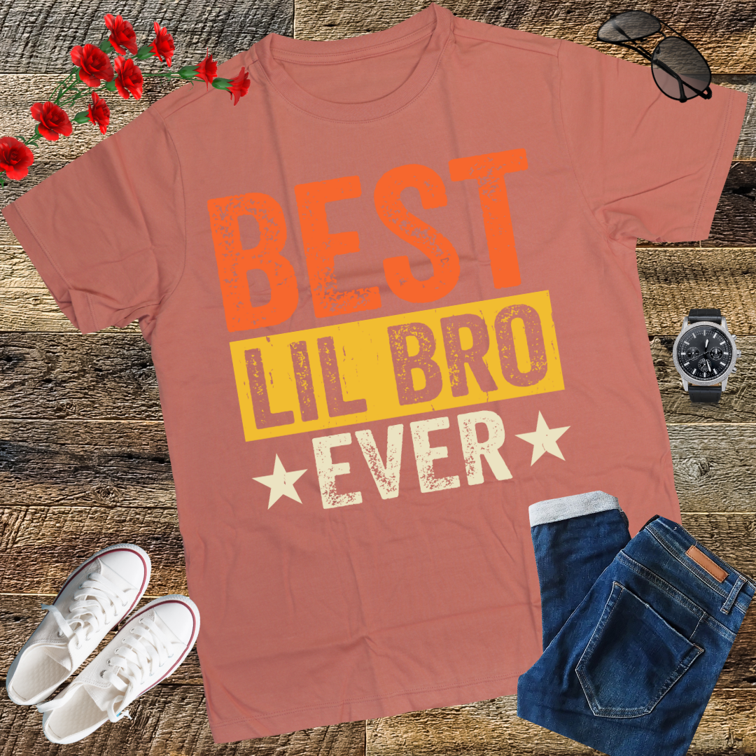 Best Lil Bro Ever Family Cool Funny Little Brother T-Shirt