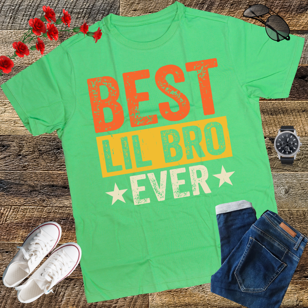 Best Lil Bro Ever Family Cool Funny Little Brother T-Shirt