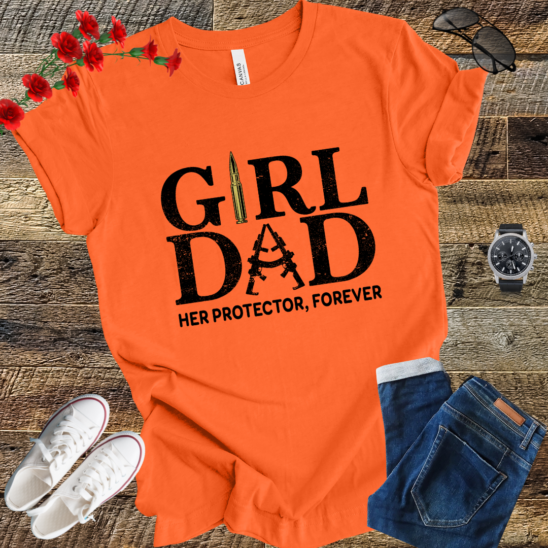 girl dad her protector forever T Shirt