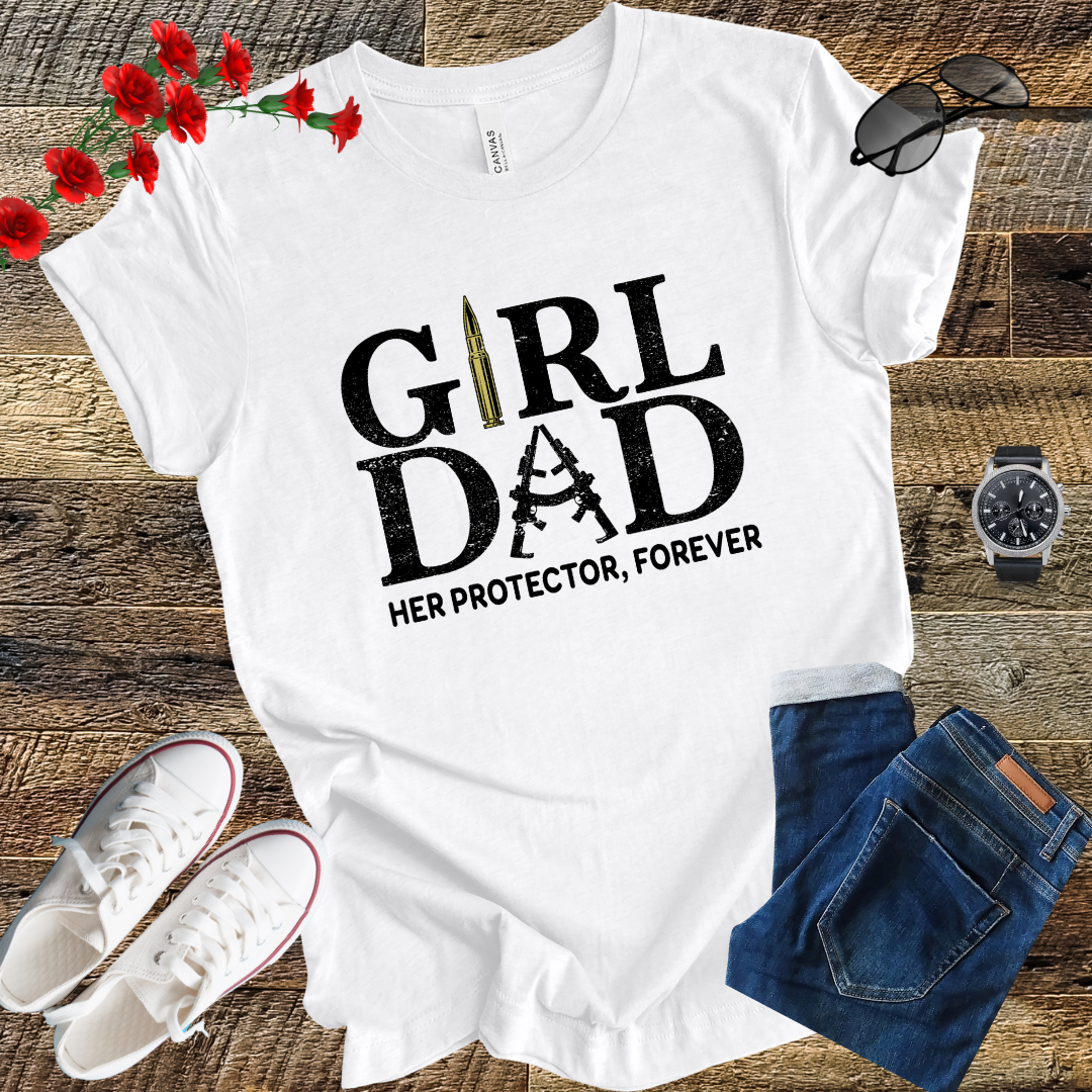 girl dad her protector forever T Shirt