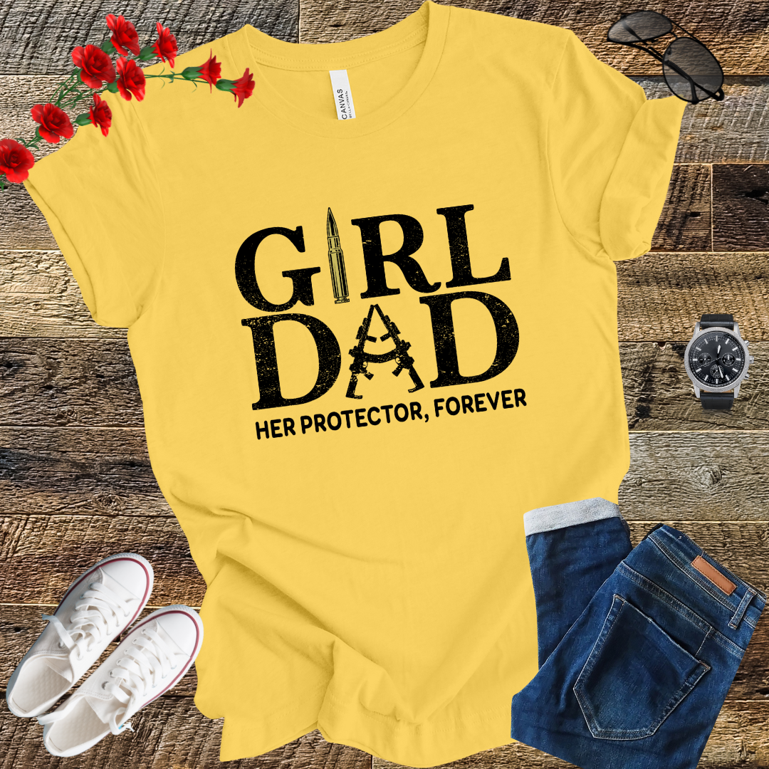 girl dad her protector forever T Shirt