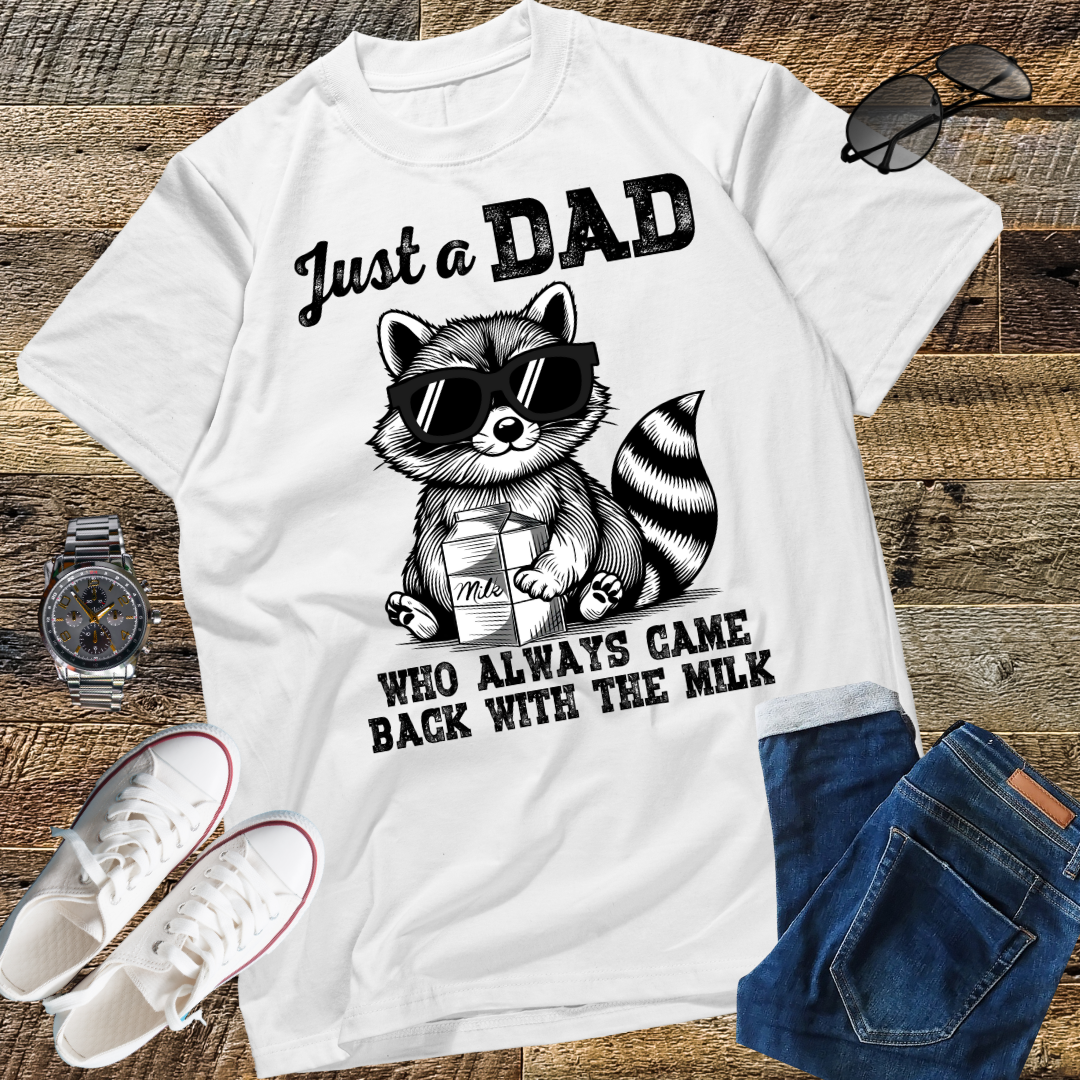 Just A Dad Who Always Came Back with the Milk Shirt, Retro Skeleton Dad Shirt, Funny Father's Day Shirt, Father's Day T-Shirt, Gift for Dad"