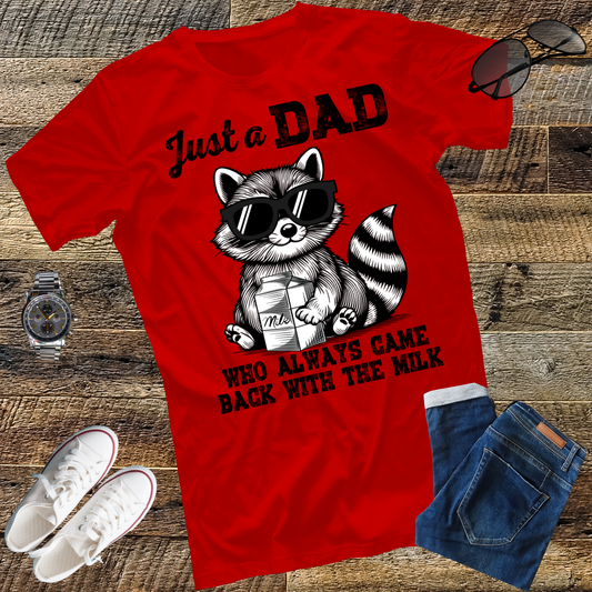 Just A Dad Who Always Came Back with the Milk Shirt, Retro Skeleton Dad Shirt, Funny Father's Day Shirt, Father's Day T-Shirt, Gift for Dad"