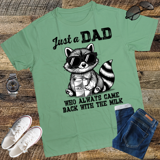Just A Dad Who Always Came Back with the Milk Shirt, Retro Skeleton Dad Shirt, Funny Father's Day Shirt, Father's Day T-Shirt, Gift for Dad"