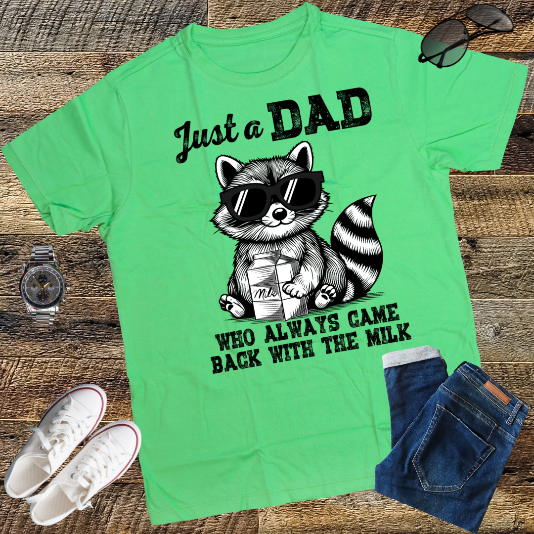 Just A Dad Who Always Came Back with the Milk Shirt, Retro Skeleton Dad Shirt, Funny Father's Day Shirt, Father's Day T-Shirt, Gift for Dad"