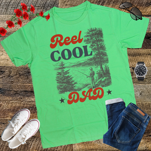 Reel Cool Dad Fisherman Daddy Father's Day Gifts Fishing T-Shirt