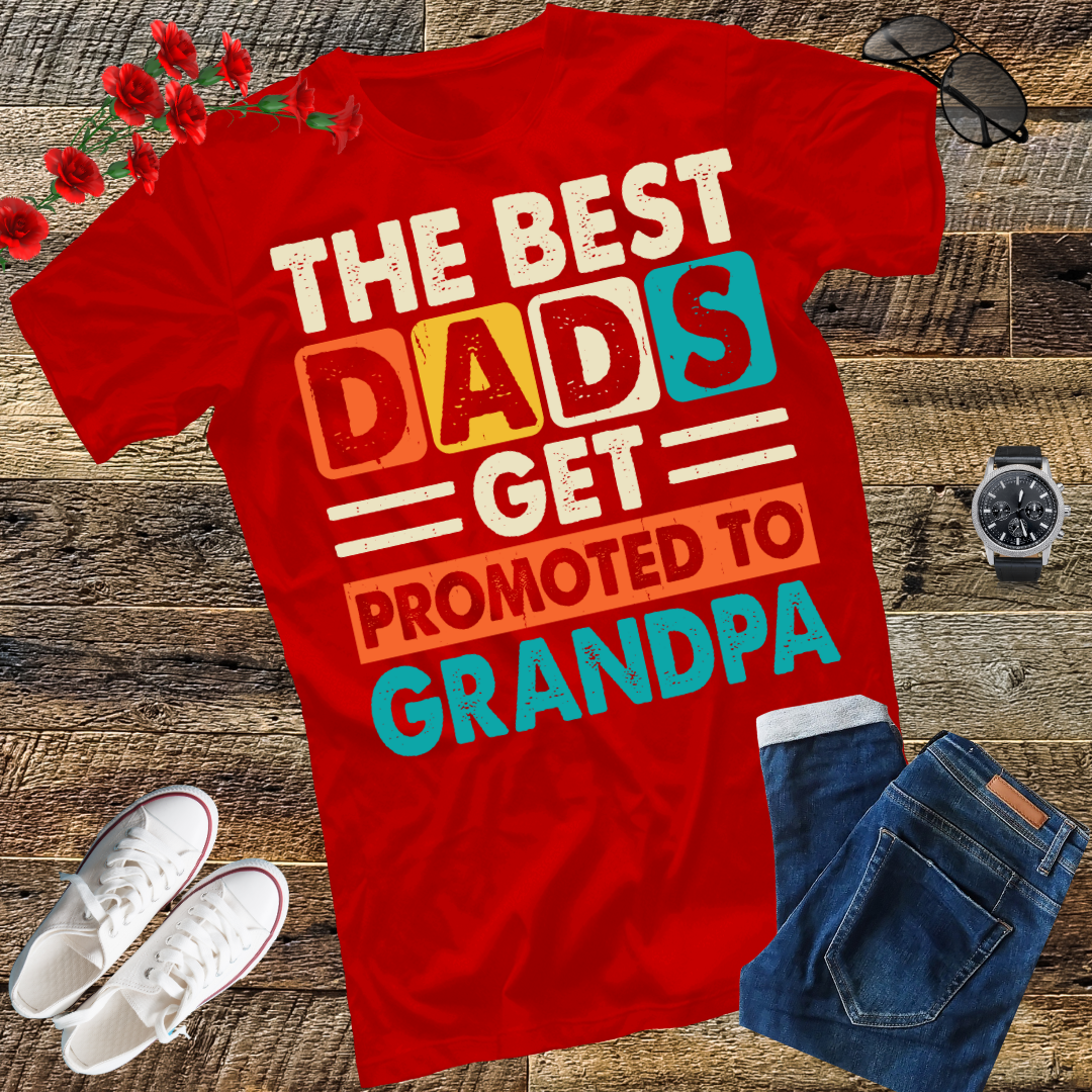 Best Dads Get Promoted To Grandpa T-Shirt or Sweatshirt, Gift, Perfect Gift for Grandfather, Family Tee