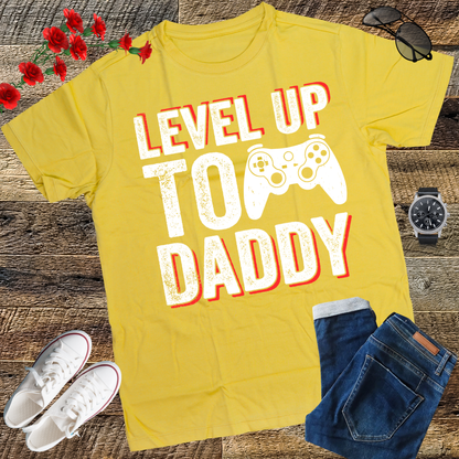 New Dad Fathers day Leveled up to Daddy T-Shirt