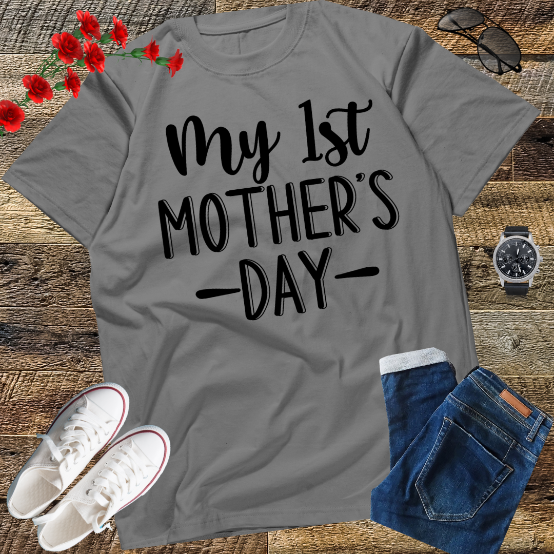 Womens My First Mothers Day Pregnancy Announcement Shirt Mom to Be