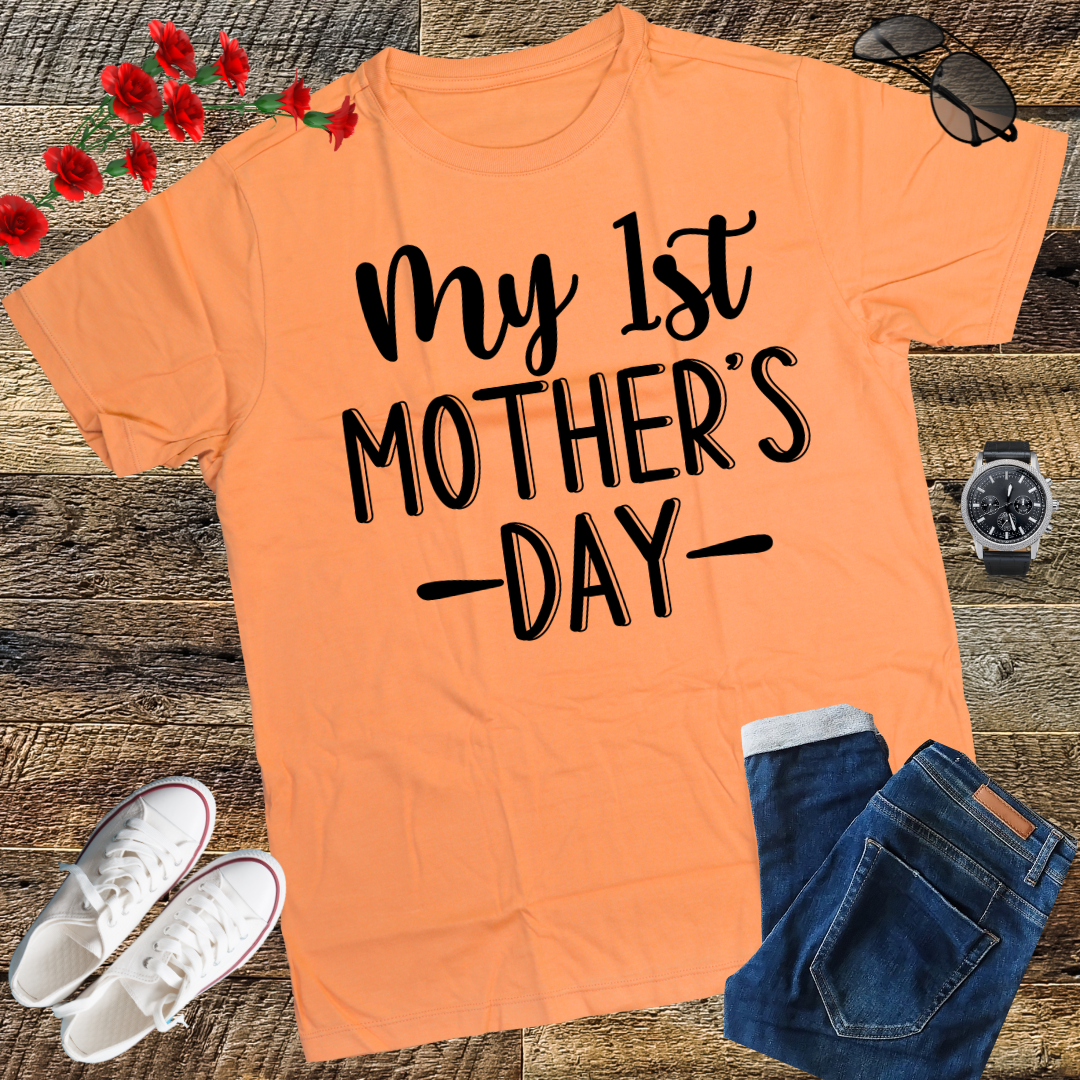 Womens My First Mothers Day Pregnancy Announcement Shirt Mom to Be