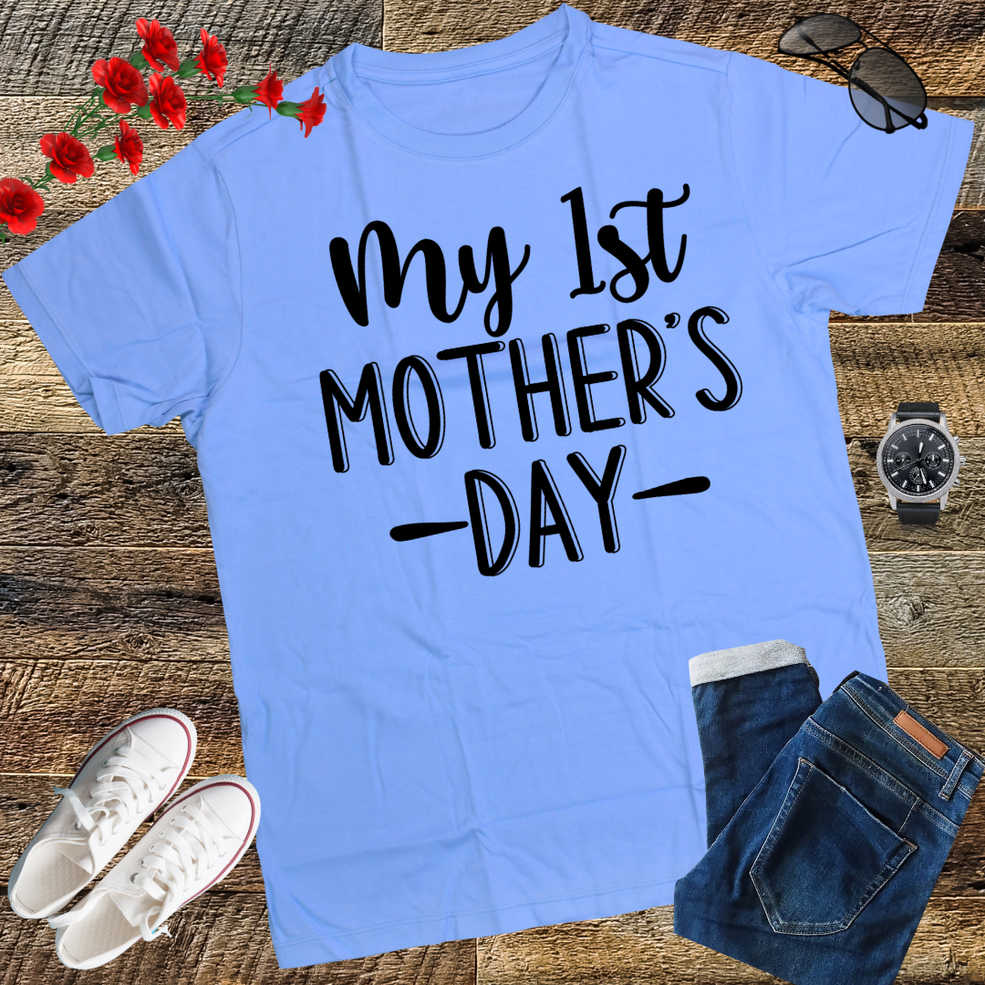 Womens My First Mothers Day Pregnancy Announcement Shirt Mom to Be