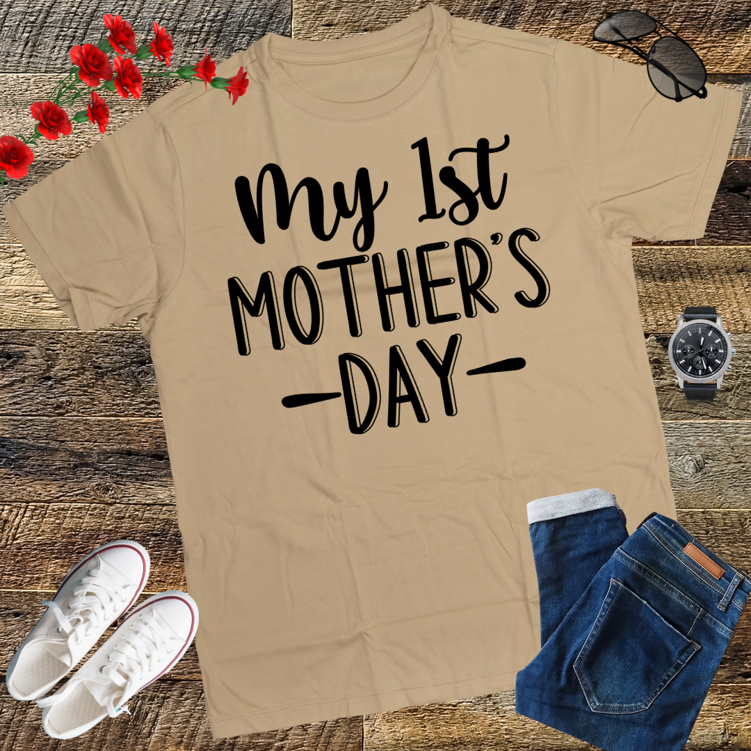 Womens My First Mothers Day Pregnancy Announcement Shirt Mom to Be
