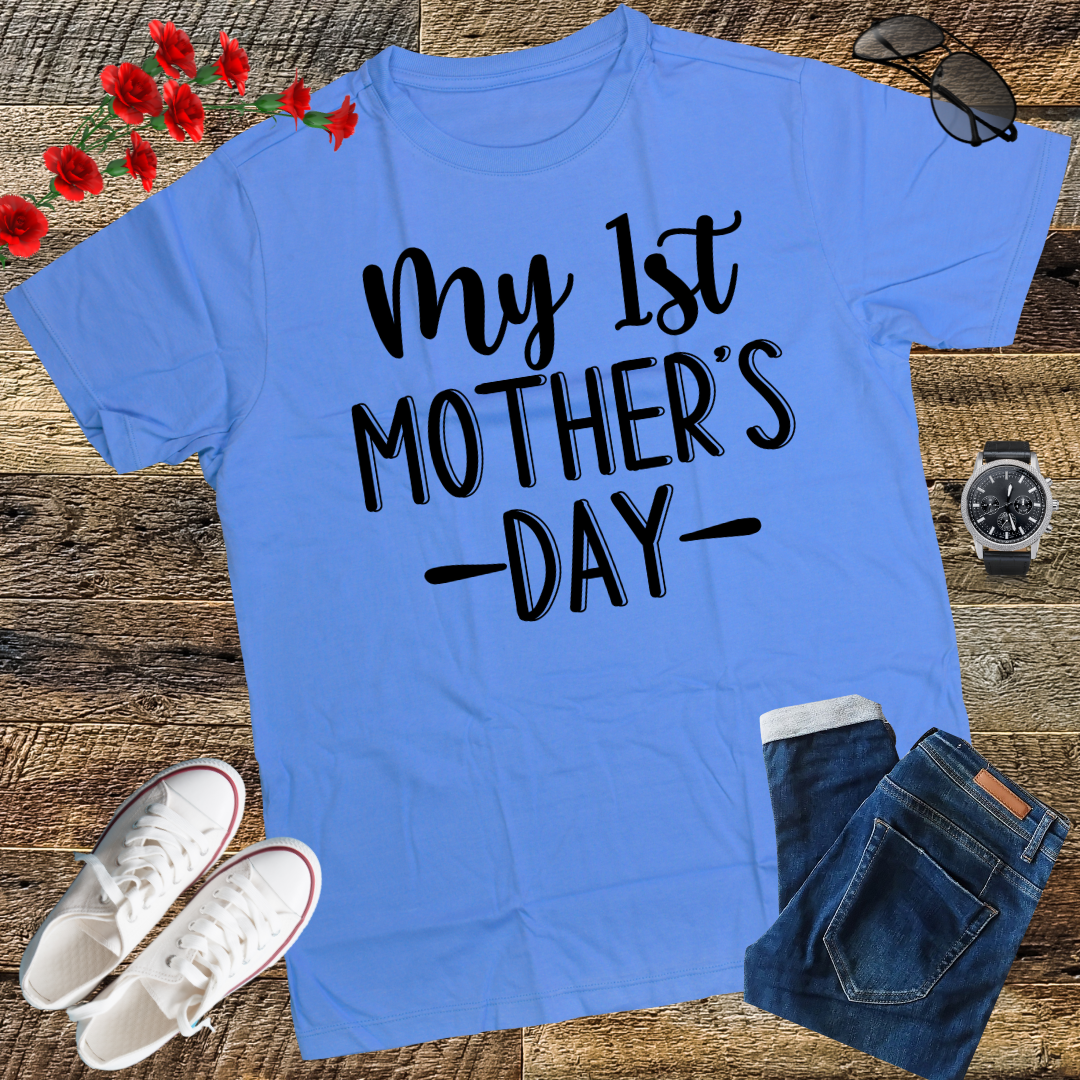 Womens My First Mothers Day Pregnancy Announcement Shirt Mom to Be
