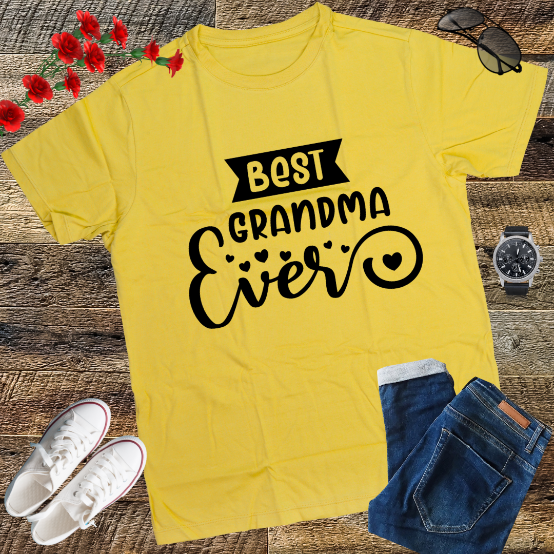 Grandma T Shirt Women Best Grandma Ever Shirt Letter Print Short Sleeve Grandmother Tees Tops