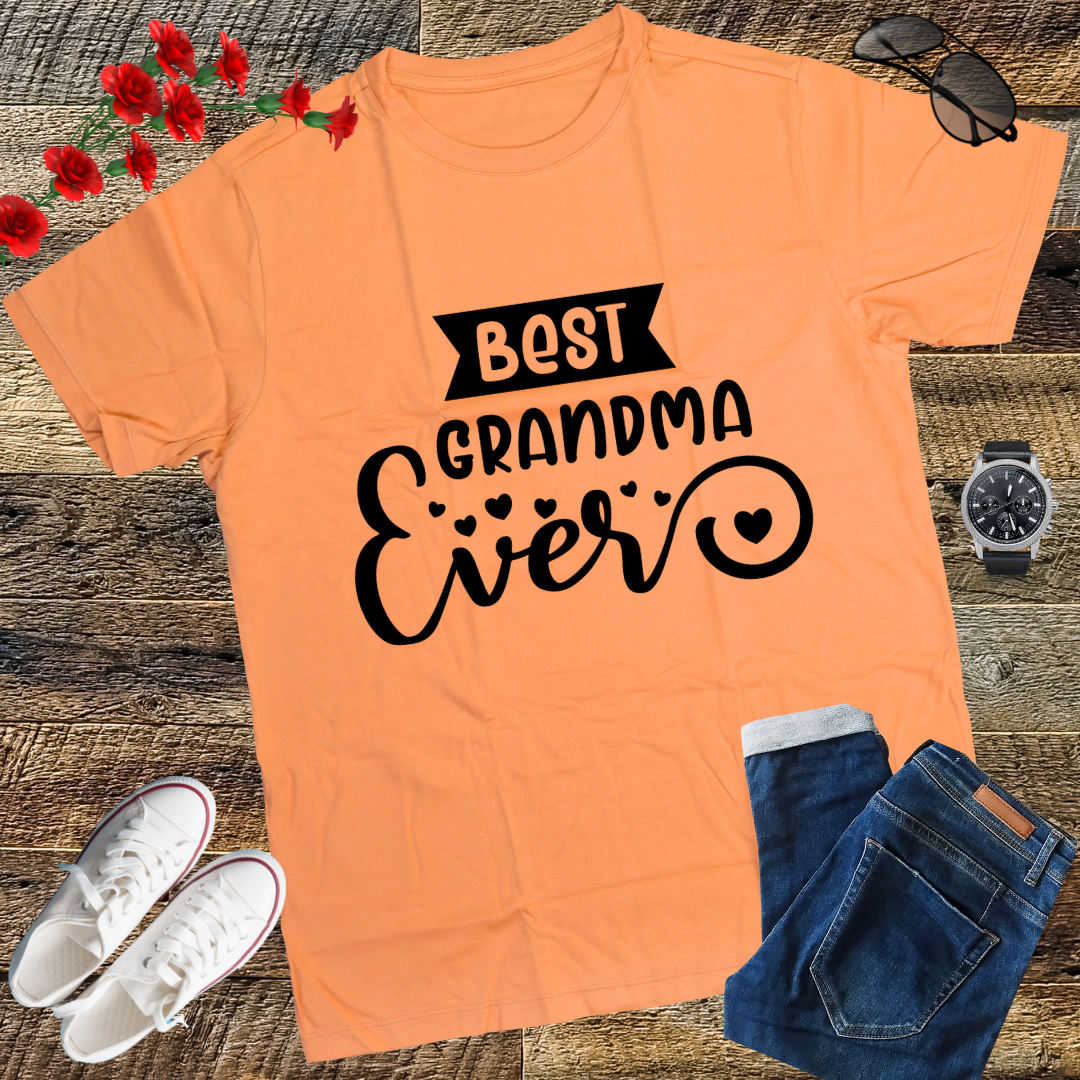 Grandma T Shirt Women Best Grandma Ever Shirt Letter Print Short Sleeve Grandmother Tees Tops
