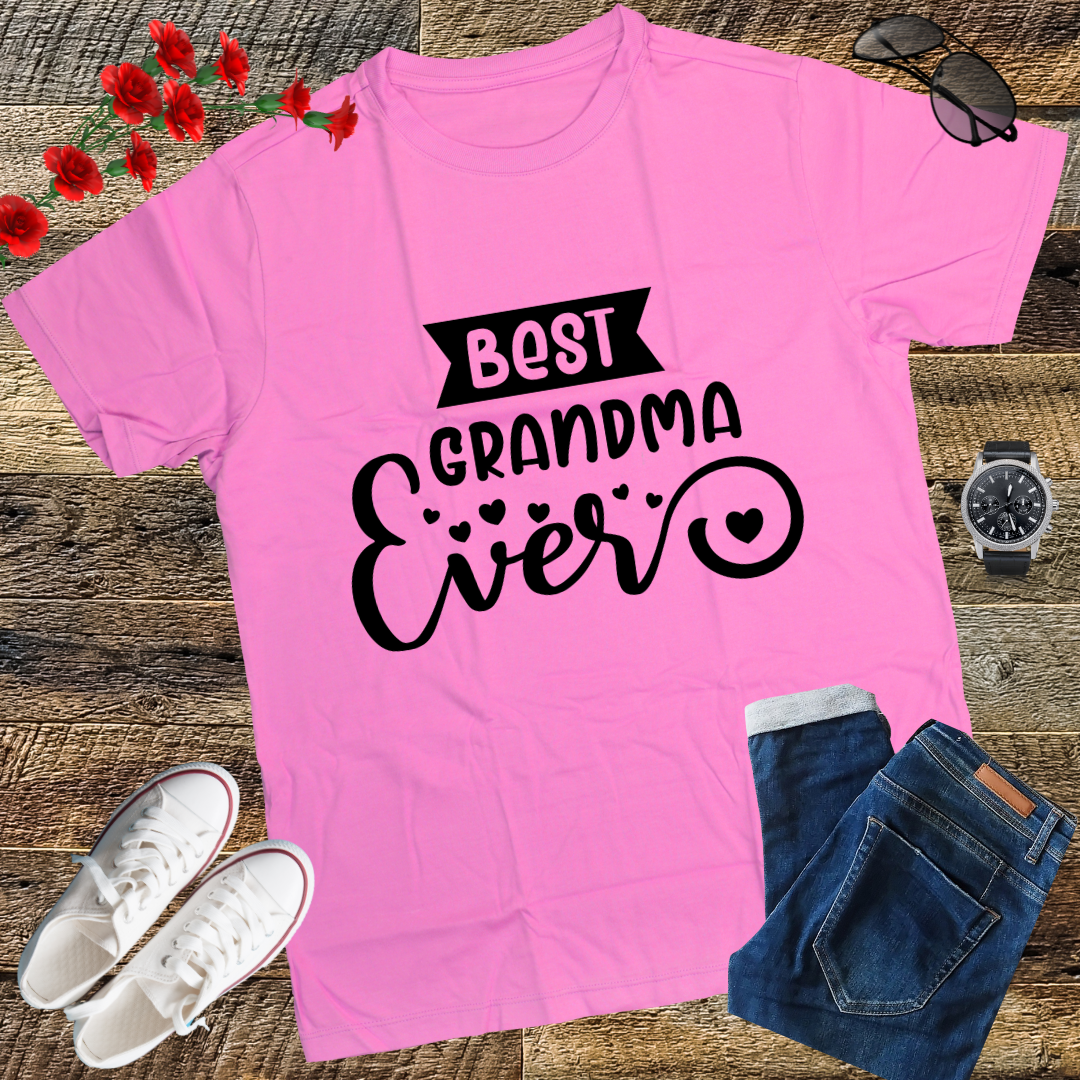Grandma T Shirt Women Best Grandma Ever Shirt Letter Print Short Sleeve Grandmother Tees Tops