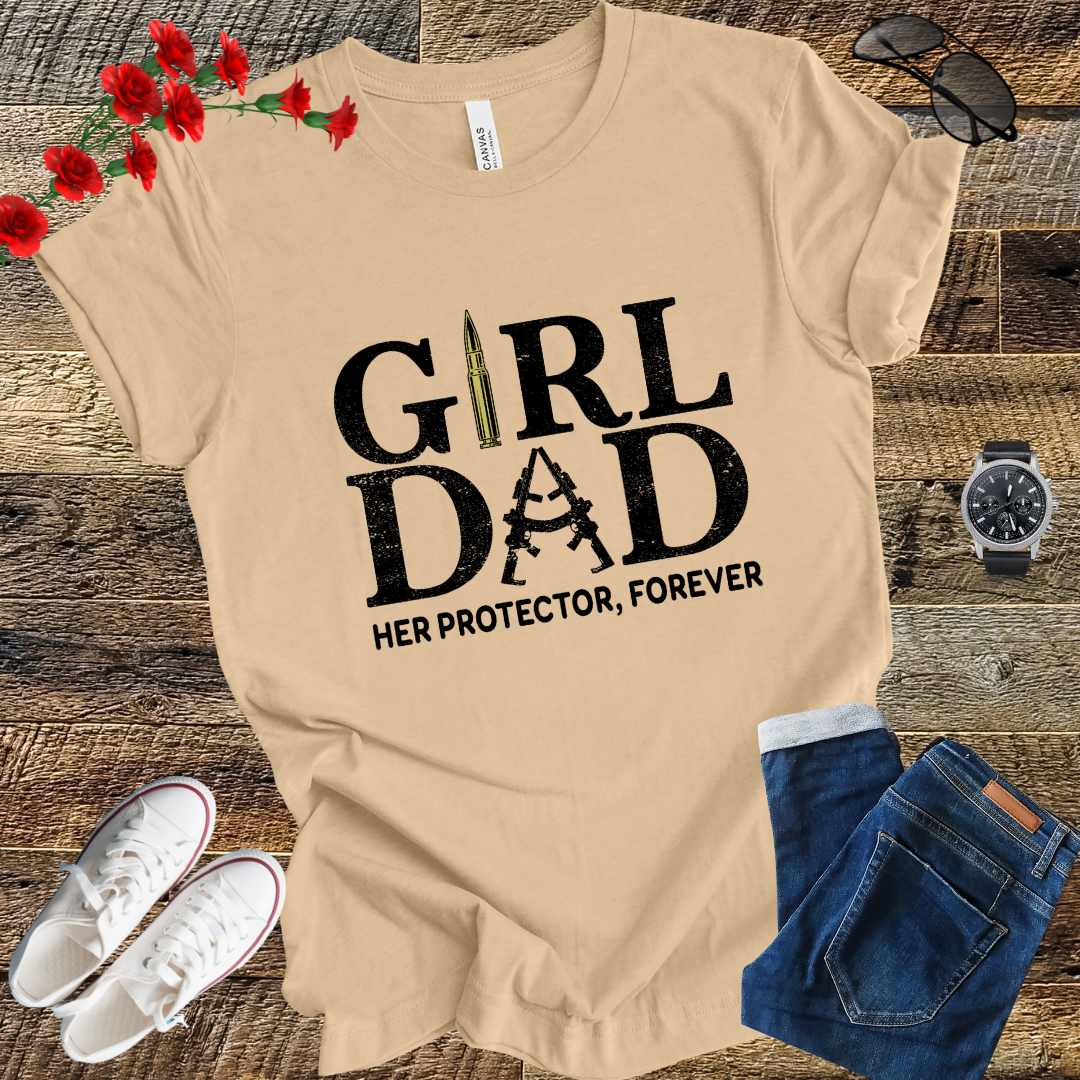 girl dad her protector forever T Shirt