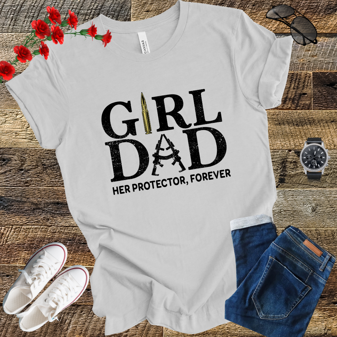girl dad her protector forever T Shirt