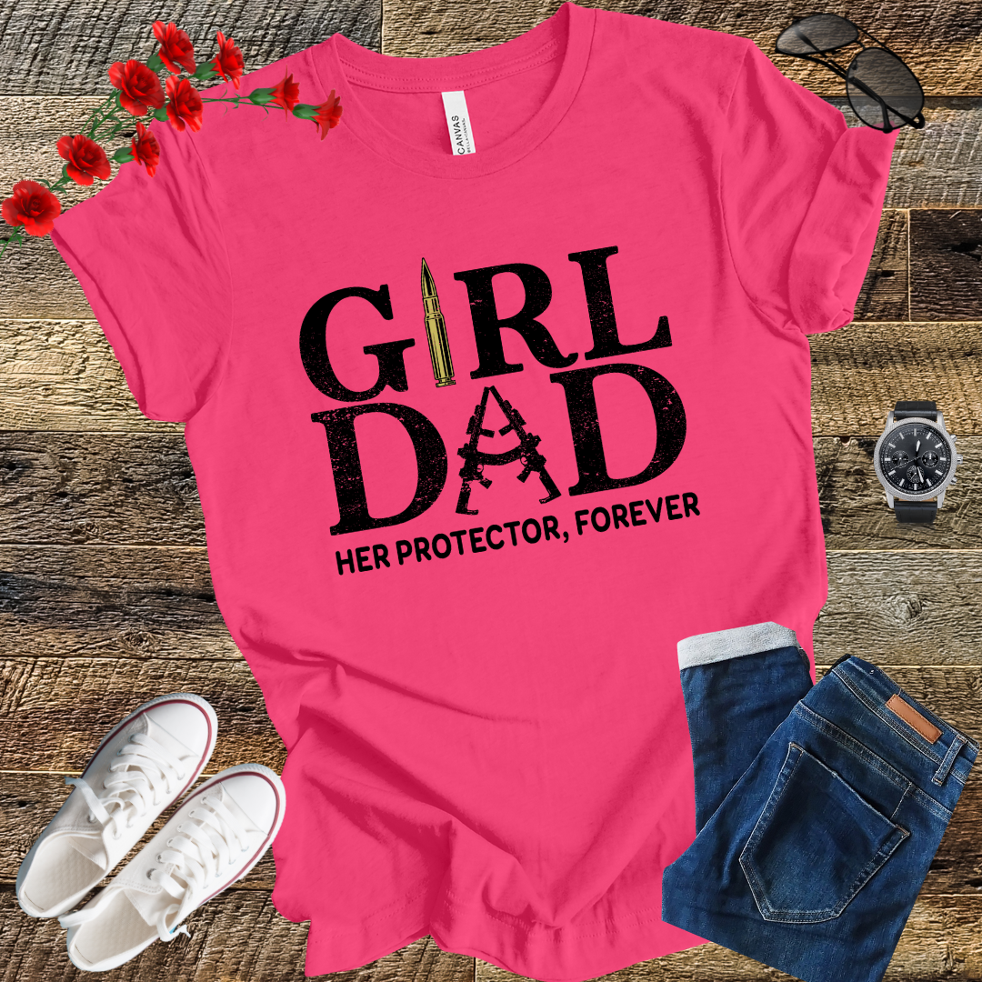 girl dad her protector forever T Shirt